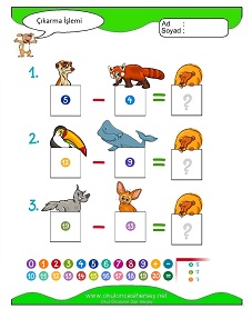 Çıkarma İşlemi Çalışma Sayfaları